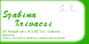 szabina krivacsi business card